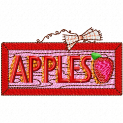 Apple Embroidery Design 9